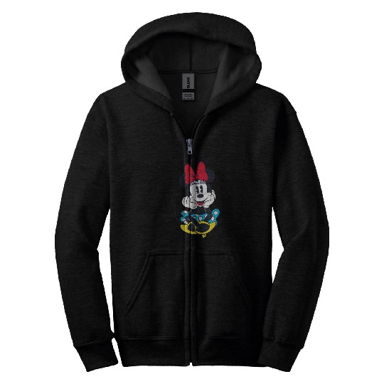 disneys Smiling Minnie Mouse Raglan Zip Hoodies