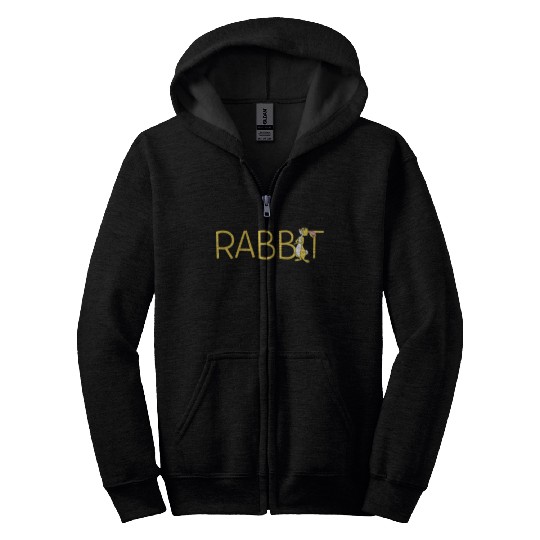 Disneyss Winnie The Pooh Rabbit Classic Lettering Zip Hoodies