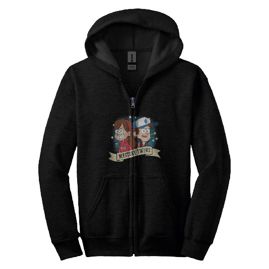Disneyss Gravity Falls Dipper And Mabel Mystery Twins Logo Zip Hoodies