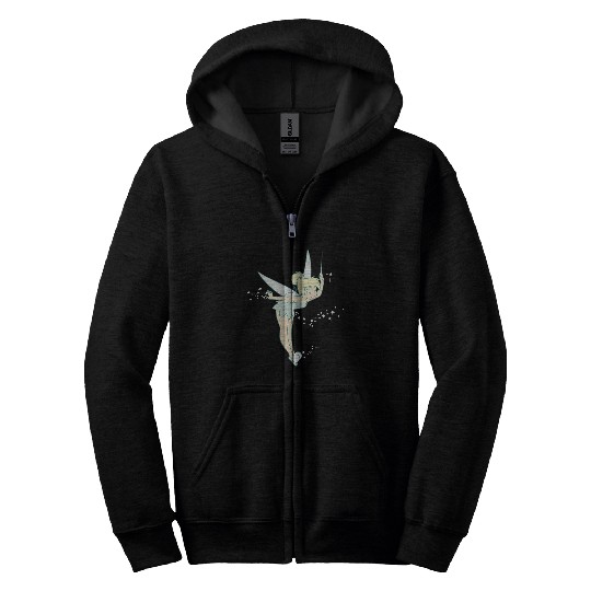Disneyss Peter Pan Tinkerbell Glitter Tink Wink Zip Hoodies