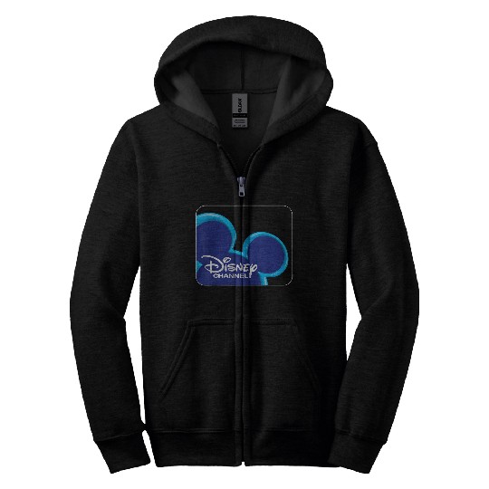 Disney Channel  Mickey Mouse Blue 2000s Logo Zip Hoodies