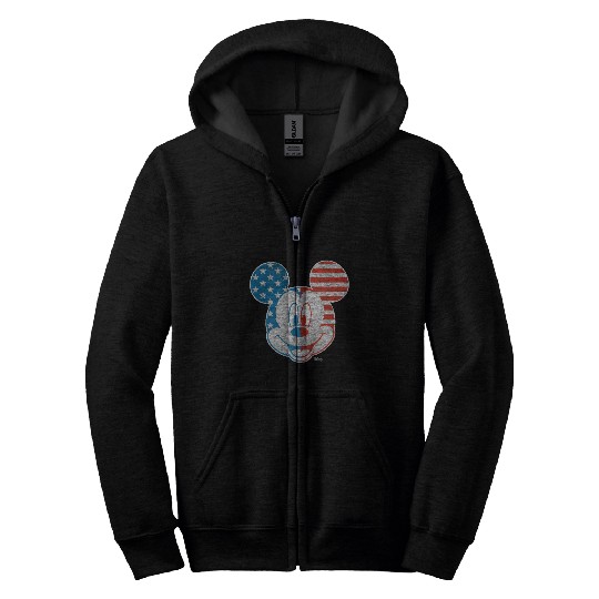 Disney - Mickey Face Stars And Stripes Zip Hoodies