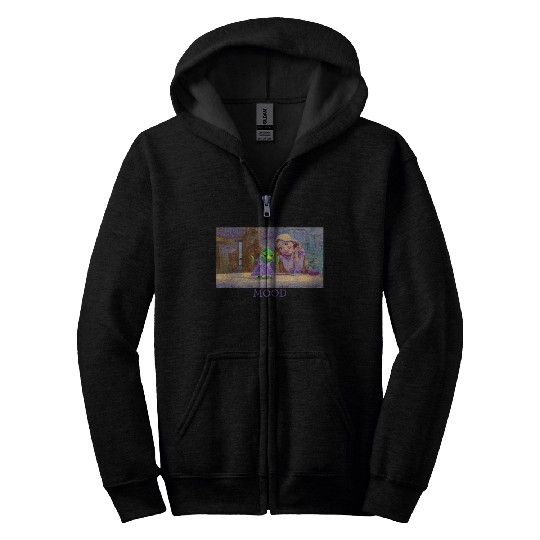 Disneyss Tangled Rapunzel Pascal Art Portrait Panel Zip Hoodies