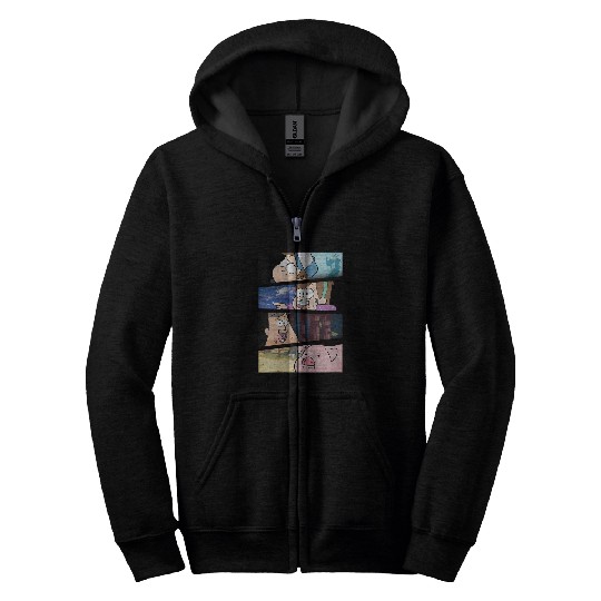 Disneyss Gravity Falls Group shots Split Panels Scene Logo Zip Hoodies