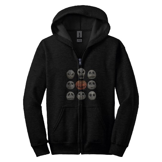 Disneyss Jack Skellington Halloween Facess Zip Hoodies