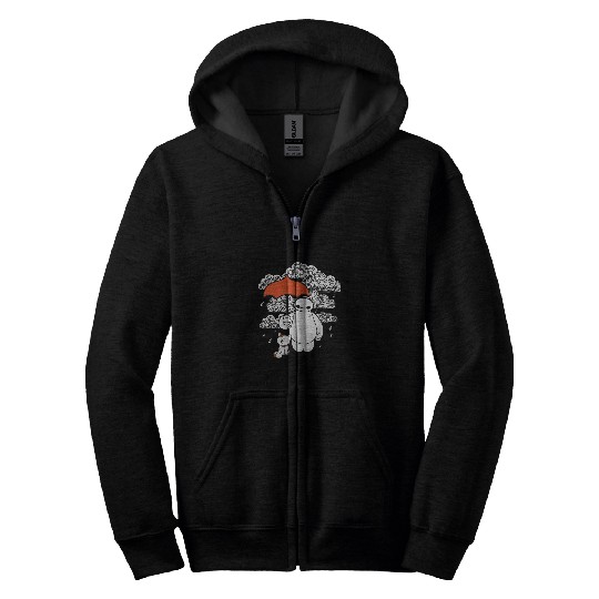 Disney Big Hero 6 Baymax Patterned Clouds Zip Hoodies