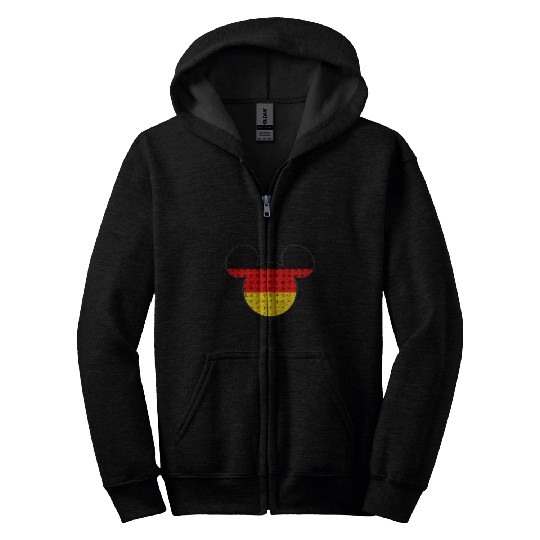 Disney Mickey Mouse Logo Germany Flag Fill Zip Hoodies