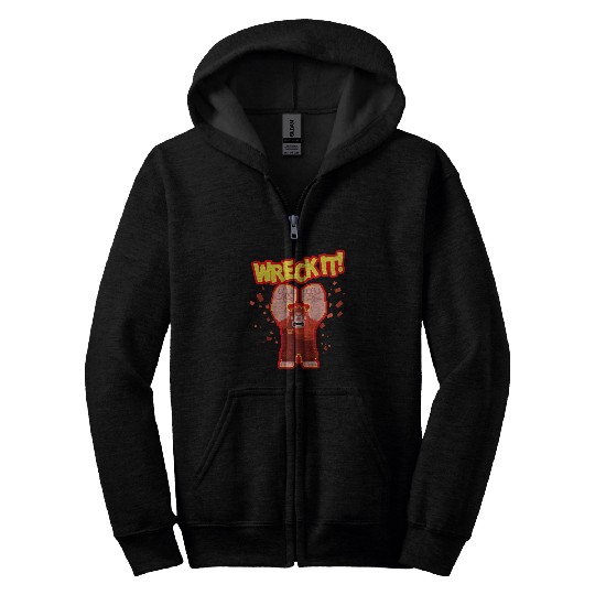Disneyss Wreck it Ralph Wreck It Angry Pixelated Ralph shots Zip Hoodies