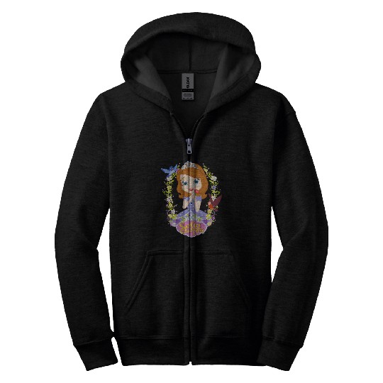 Disney Sofia the First Sofia Flower Border Zip Hoodies