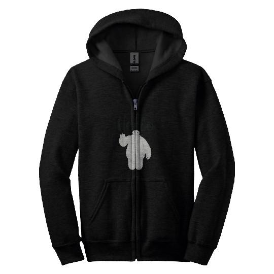 Disneyss Big Hero 6 Baymax Wave Hello Graphic Zip Hoodies