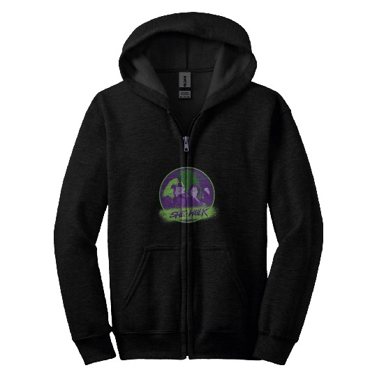 Marvel Studios She-Hulk Disney Plus Spray Paint Zip Hoodies