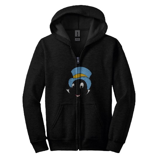 Disneyss Pinocchio Jiminy Cricket Big Faces Zip Hoodies