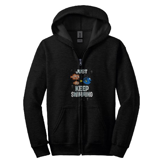 Disneyss Pixars Finding Dory Just Keep Swimming Clown Fish Crew Zip Hoodies