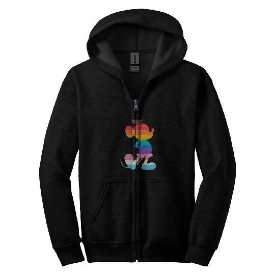 Disney Mickey Mouse Pride Inclusive Pose Rainbow Icon Fill Zip Hoodies