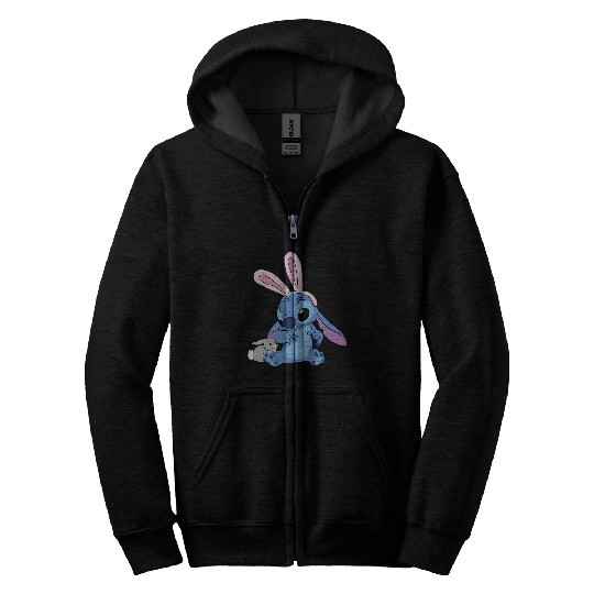 Disney Stitch with Easter Bunny Zip Hoodies