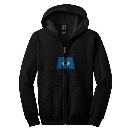 Disney Pixar Monsters Inc Distressed Cyclops Blu Zip Hoodies