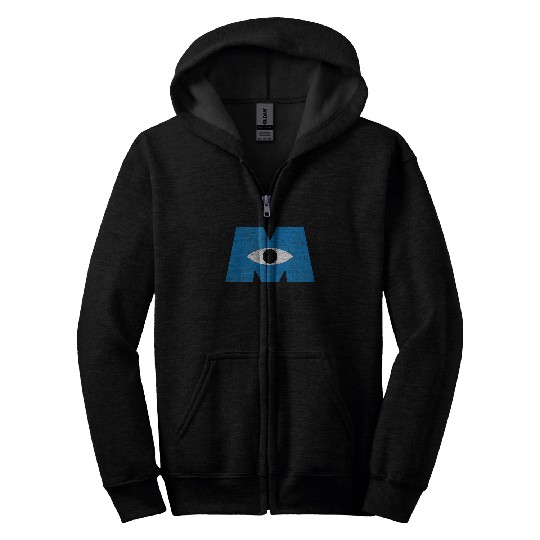 Disney Monsters, Inc Distressed Cyclops Blue Logo Zip Hoodies