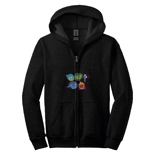 Disney Pixar Inside Out Every Day Is Full Of Emotions Group V-Neck Zip Hoodies
