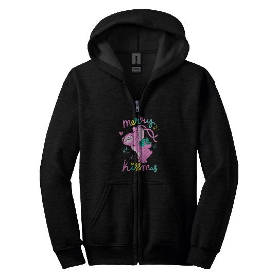 Disneyss Lilo Stitch Christmas Angel Merry Kisssmas Mistletoe Zip Hoodies