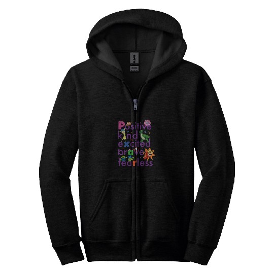 Disney PIXAR Positive Kind Excited Brave Fearles Zip Hoodies