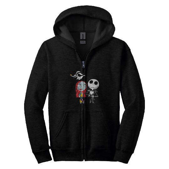 Disneyss Nightmare Before Christmas Dark Jack Sally Zip Hoodies