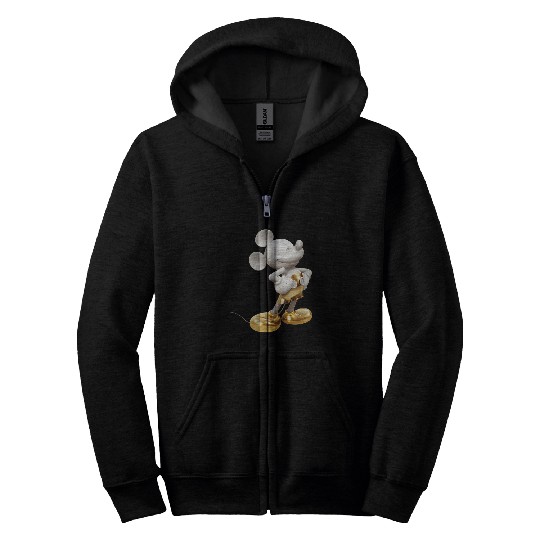 Disney Gold Mickey Mouse Pose Zip Hoodies