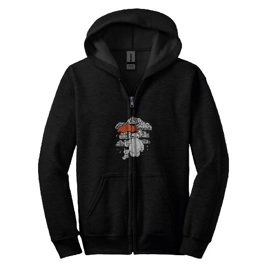 Disney Big Hero 6 Baymax Patterned Clouds Zip Hoodies