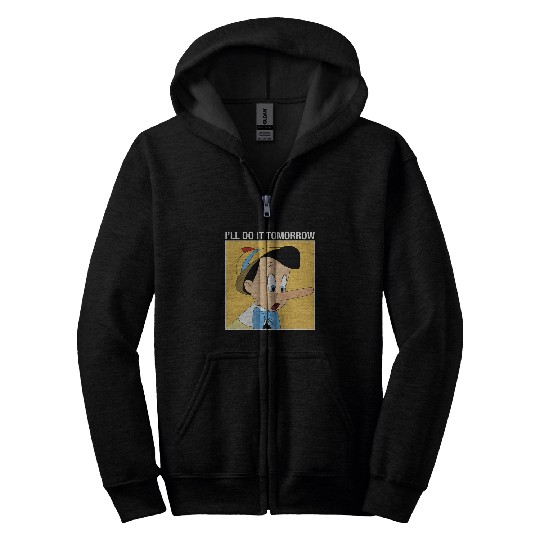 Disney Pinocchio I'll Do It Tomorrow Zip Hoodies