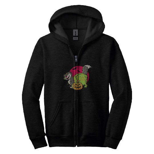 Womens Disney Cinde Halloween Lucifer The Cat Graveyard V-Neck Zip Hoodies