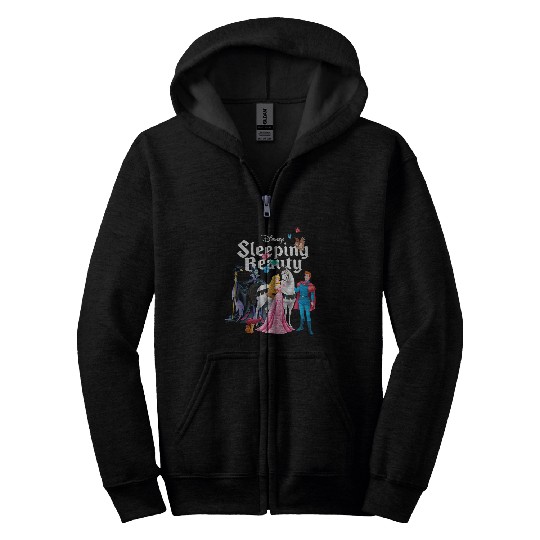 Disneyss Sleeping Beauty Characters Zip Hoodies