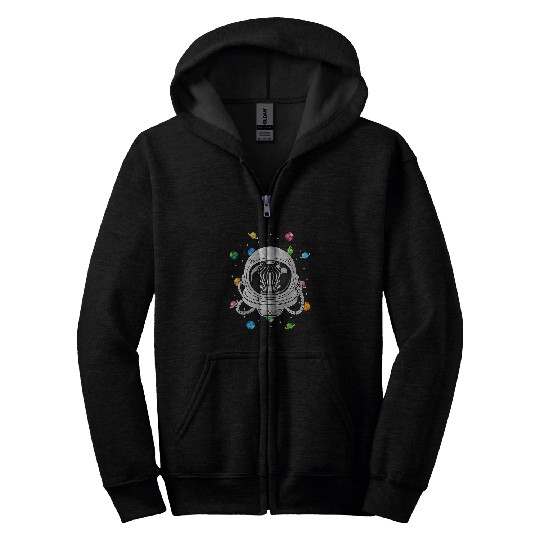 Astronauts Zebra Astronaut Animal Deep In Space Cosmic Universe Zip Hoodies