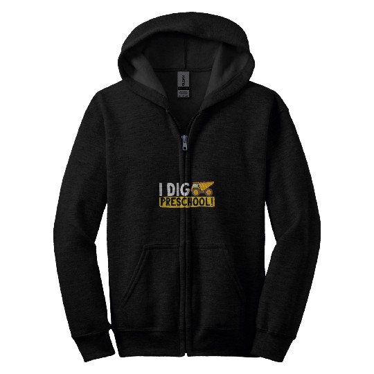 Dump Truck I Dig Preschool 1 Zip Hoodies