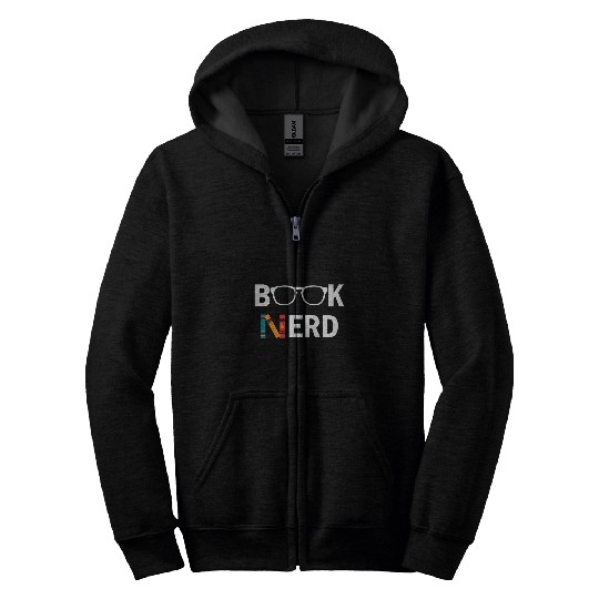 Funny Book Nerd Reading Tee for Librarians Zip Hoodies