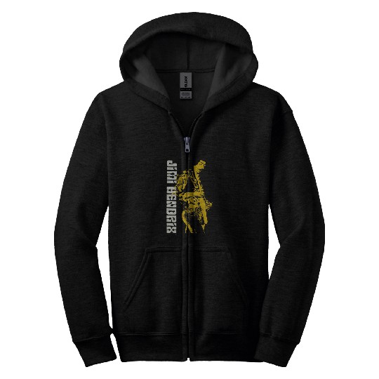 Guitarist Jimi Hendrix Silhouette Guitar Zip Hoodies