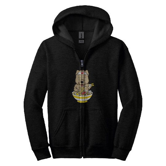Dog Shar Pei Ramen Lover Zip Hoodies
