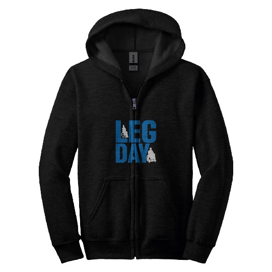 Leg Day Handicapped Wheelchair Zip Hoodies