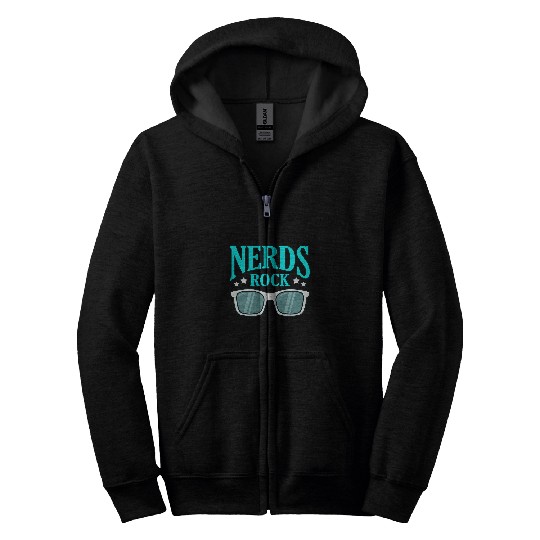 Computer Nerds Rock IT Tech Software Programmer Geek Graphic Zip Hoodies