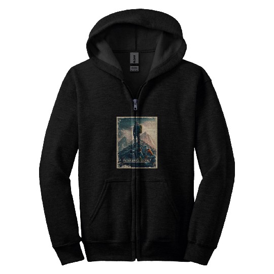 Climbing Climber Rock Climbing Post Apocalyptic Environmental pollution Climb Zip Hoodies