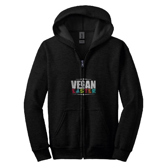 Amusing Easter Vegan Artwork 2Vegan Easter Zip Hoodies