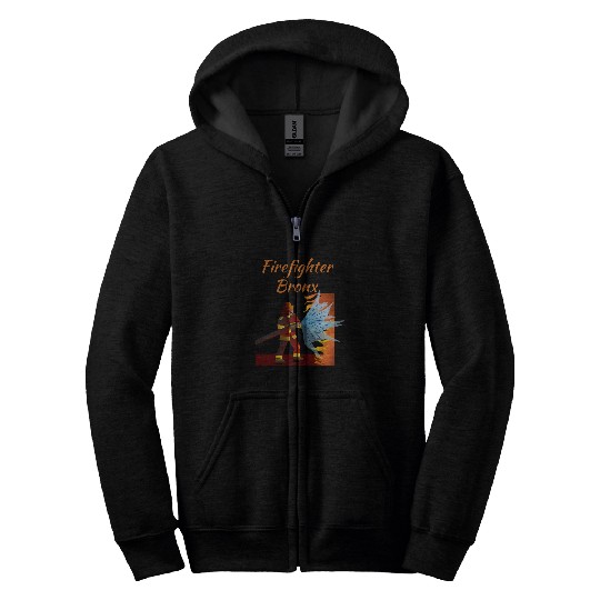 Firefighter Bronx Art NYC Borough Zip Hoodies