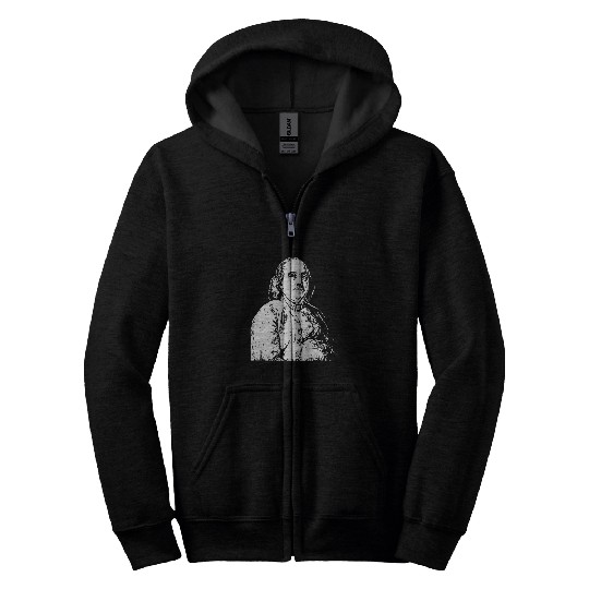 Benjamin Ben Franklin American Revolution Art Tee Zip Hoodies