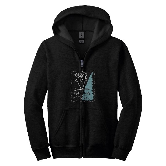 Fido Dido Text Frame Zip Hoodies