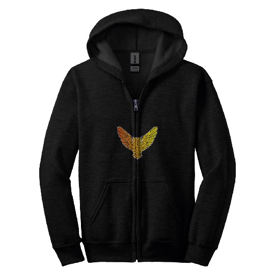 Abstract Geometric Bird Illustration Zip Hoodies