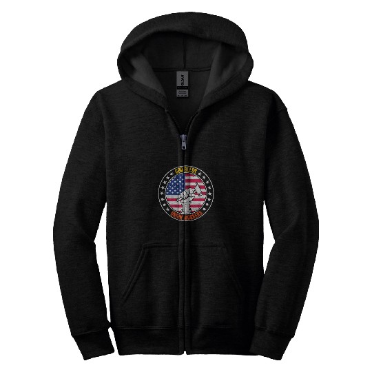 Christian Bless Union Worker Labor Day Christ Zip Hoodies