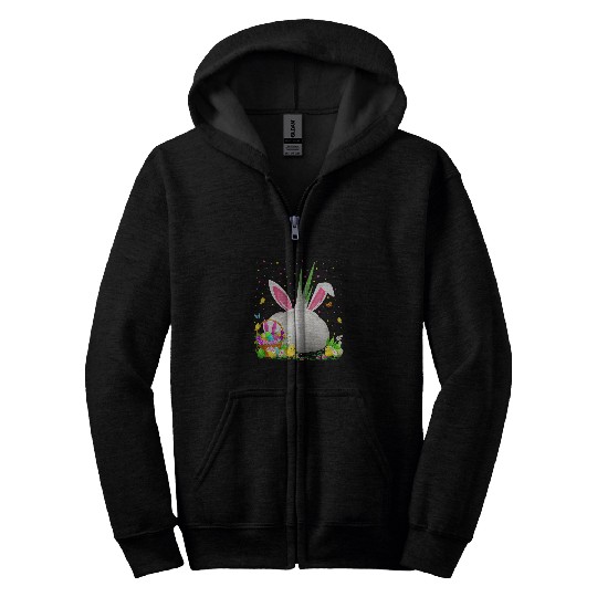 Garlic Easter Egg Hunt Bunny Garlic Easter Sunday Zip Hoodies