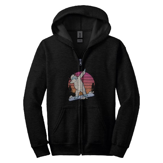 Skiing Ski Retro Dabbings Snowboarding Zip Hoodies