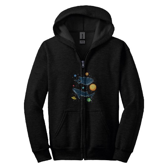 In The Galaxy Funny Whale Shark Lover Zip Hoodies