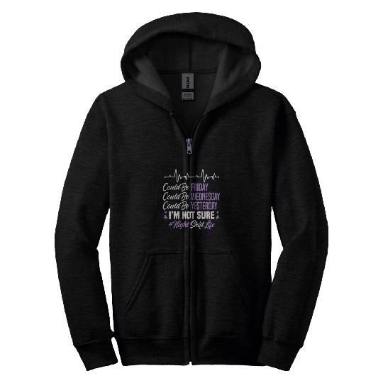 Night Shift Life Graveyard Shift Worker Employee Zip Hoodies