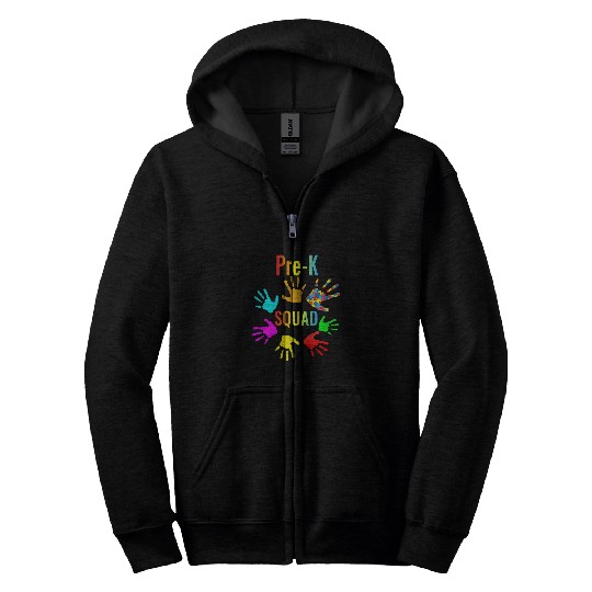 PreK Squad Autism Teacher Back To School Zip Hoodies