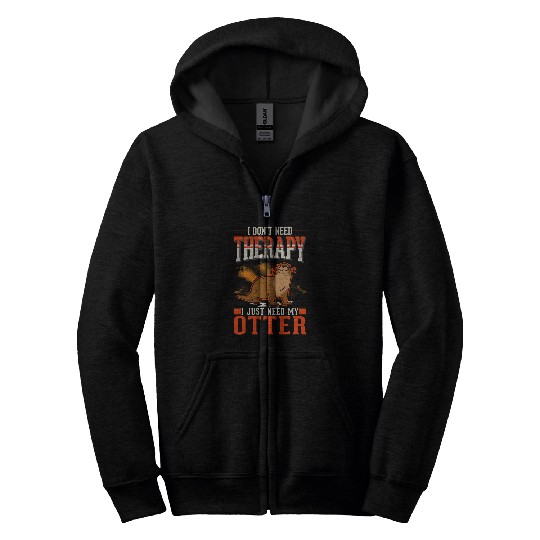 Otters Therapy Sea Otter 2 Zip Hoodies